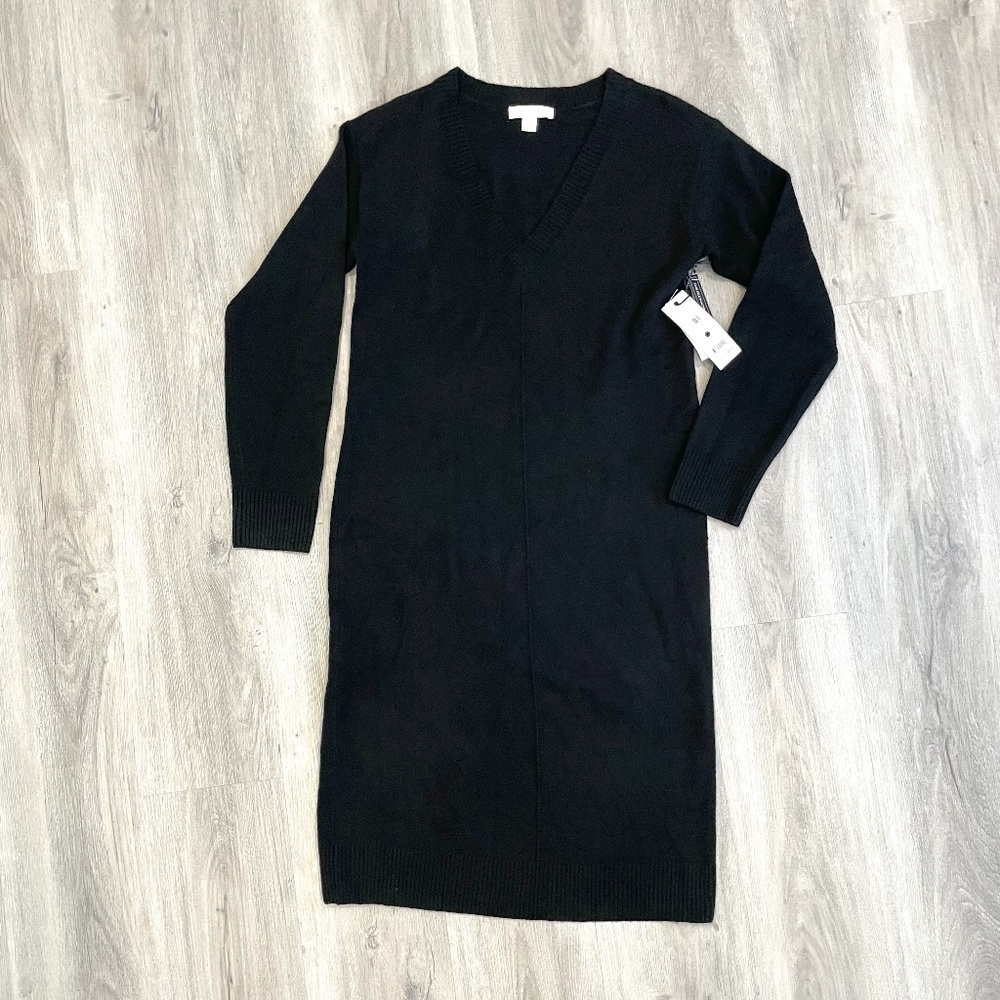 Treasure and Bond Black Long Sleeve Sweater Dress
